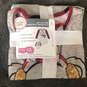 Girl and doll matching nightgowns